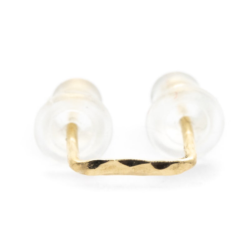Double Piercing Double Lobe Earring-Double Post Earring-Two Hole Earrings-Two piercing earring-Staple Earrings-Double Piercings Earring Set image 7