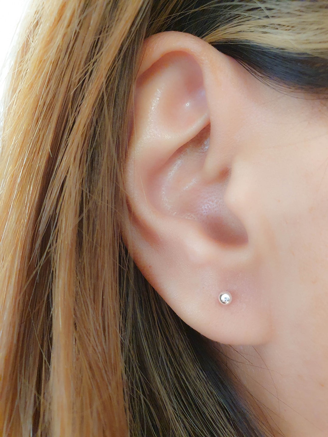 ピアス [MIDNIGHT MOMENT] popping ball earring - silver 63mm Sterling Silver Polished 14mm Ball Post Dangle Earrings