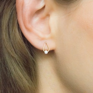 Mother Day Opal Earrings Earring stud Opal Earring studs Gold opal earrings Drop studs and opal bead Dainty Tear drop earrings image 8