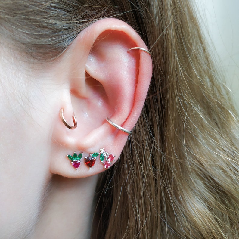 Fruit Earrings Set Stud Earring Set for multiple piercings Etsy