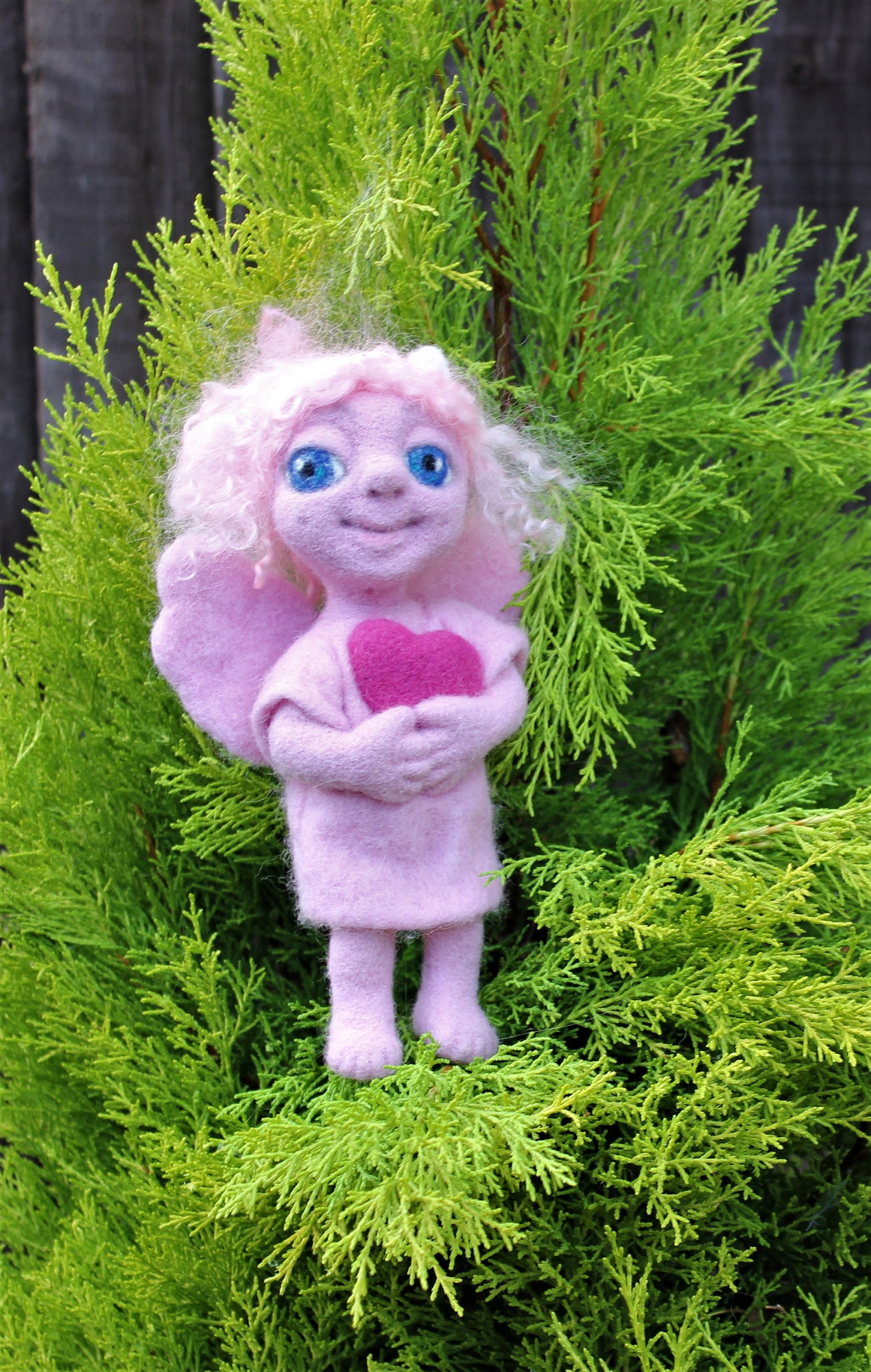 Cute Little Pinky Angelgirl Angel Doll Art Doll Felted Art - Etsy