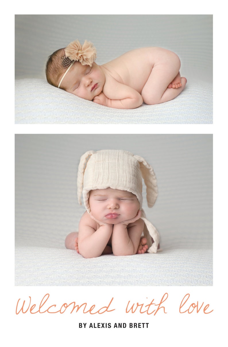 2 sided Printable Custom Birth Announcment