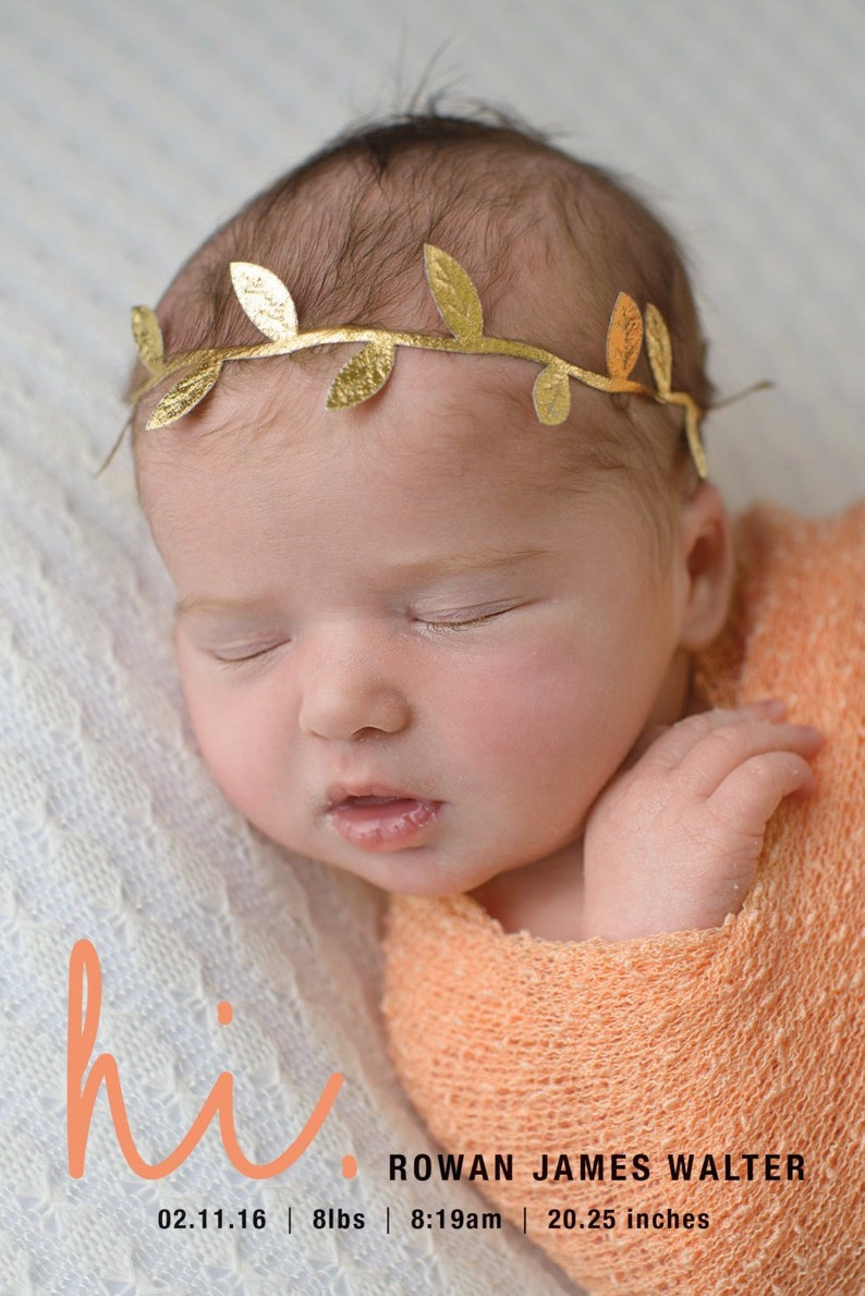 2 sided Printable Custom Birth Announcment