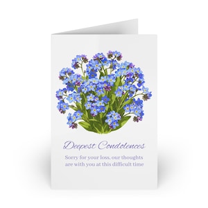 Carte de condoléances avec un motif floral pour ne pas m'oublier - Vierge à l'intérieur pour ajouter votre propre note écrite à la main - Enveloppe incluse