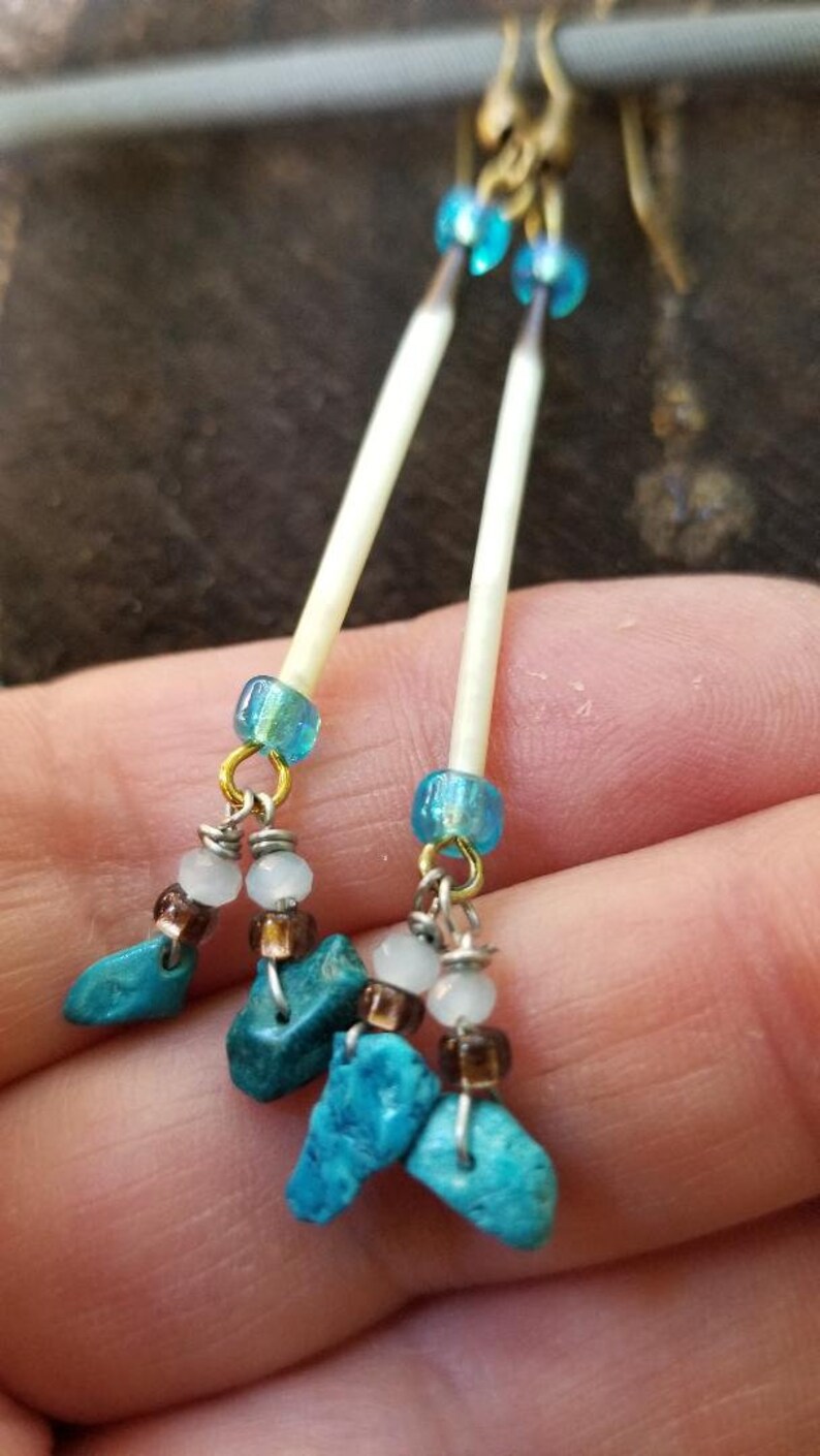 Turquoise Porcupine Quill Quills Quill Dangles Porcupine Etsy