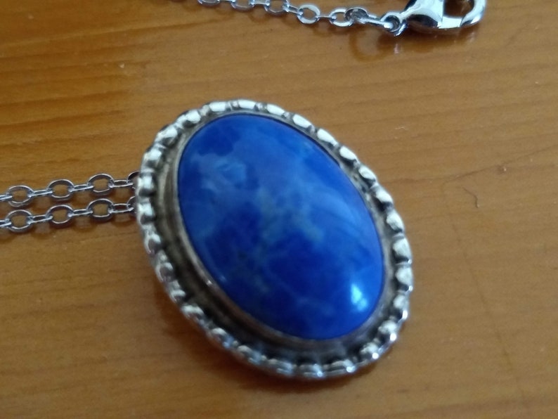 Vintage Lapis Lazuli and Sterling Silver Necklace