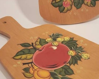 Wooden Cutting Boards Wall Decor Hand Painted Wood Retro Kitchen Country Vintage Kitchen Wall Board Art Kitsch