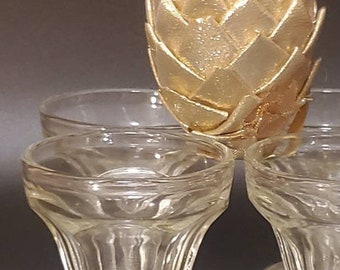 Coupes à dessert sur pied, bols à crème glacée, couverts à sorbet en verre vintage