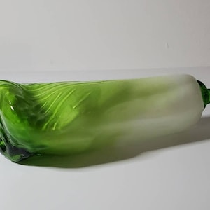 Studio Art Glass Bok Choy Hand Blown Vintage Vegetable Kitchen Decor