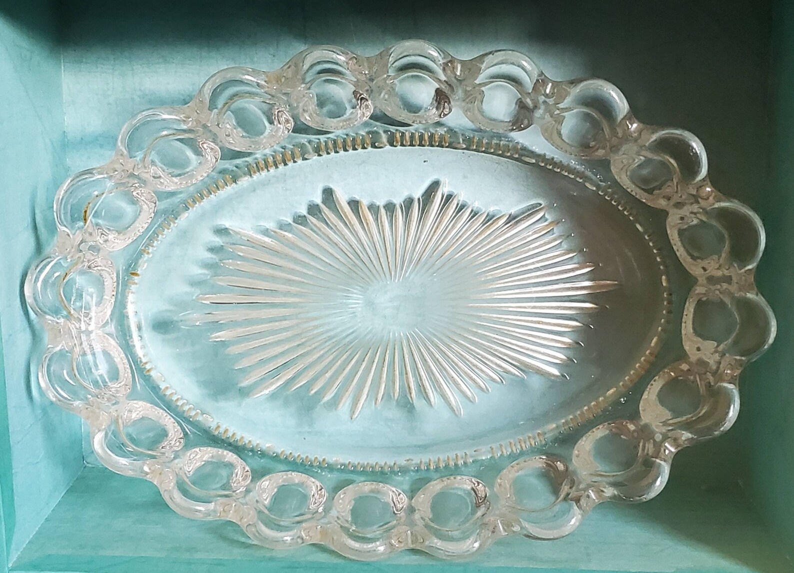 Heisey Colonial Pattern Oval Clear Glass Serving Dish Etsy