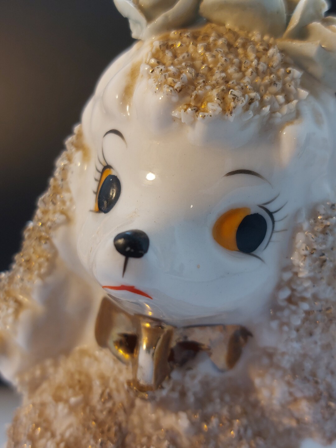 レフトン ホワイトプードル 置物 バッグ 置物 犬 かわいい 動物 玄関