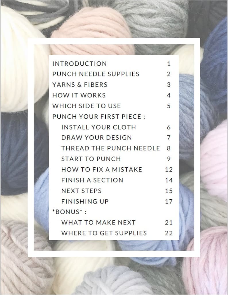 PDF FILE ONLY / Learn to Punch Needle / Punch Needle Etsy Canada