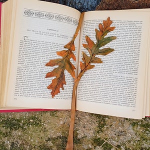 Segnalibro a forma di foglia di quercia. Punto di lettura della pelle. Segnalibro a forma di foglia di quercia per libro. Giralibri a forma di foglia. Regalo per lettori di libri cartacei