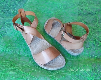 Espadrille sandals wedge half height 6cm of adjustable | Etsy Espadrille sandals wedge half height 6cm of adjustable | Etsy