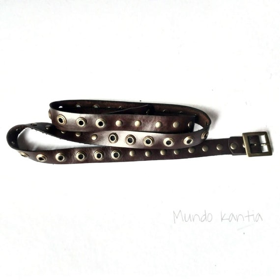 Women's Leather Belt. Narrow Belt 2cm Leather. Narrow Belt - Etsy