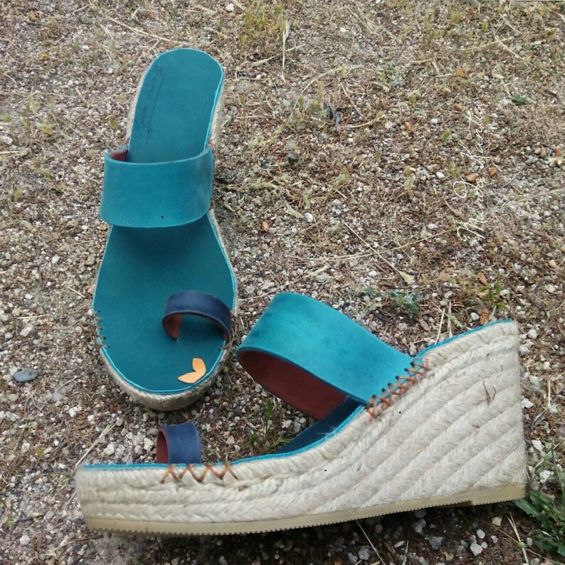 turquoise espadrilles wedge
