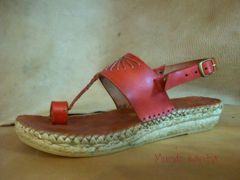 red espadrille sandal