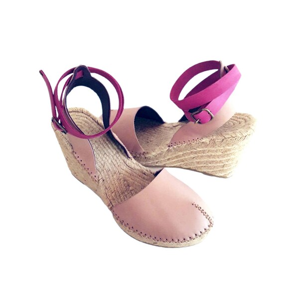 Embroidered Leather Block Heel Sandal - Handmade Mexican Boho Shoes