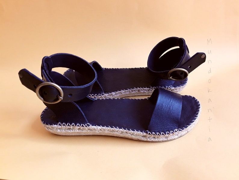 Espadrille wide ankle strap. Boho wide strap sandal. Wide ankle strap espadrille sandal. Handmade espadrille. Size 35 to 42. image 6