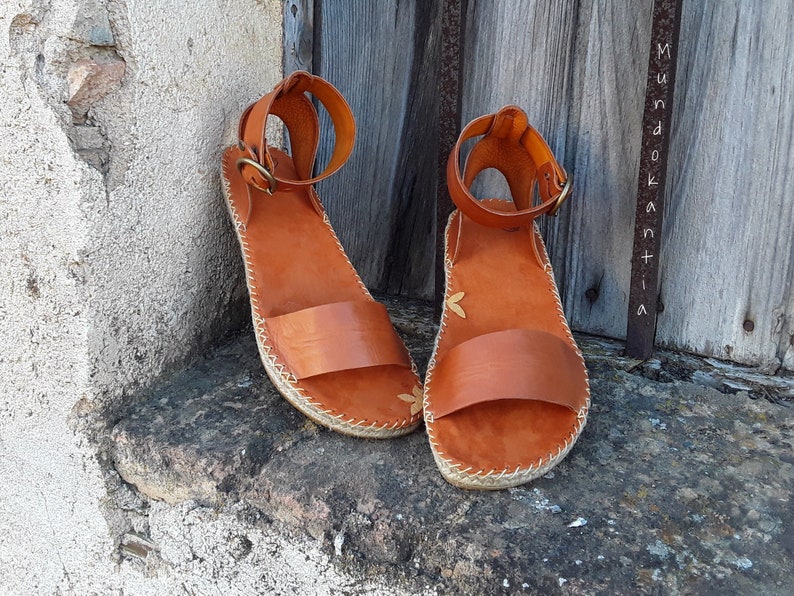 Espadrille wide ankle strap. Boho wide strap sandal. Wide ankle strap espadrille sandal. Handmade espadrille. Size 35 to 42. image 1