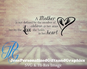 Pregnancy and Infant Loss awareness svg - A mother is not defined by the number of Children svg-  Memorial SVG & JPG