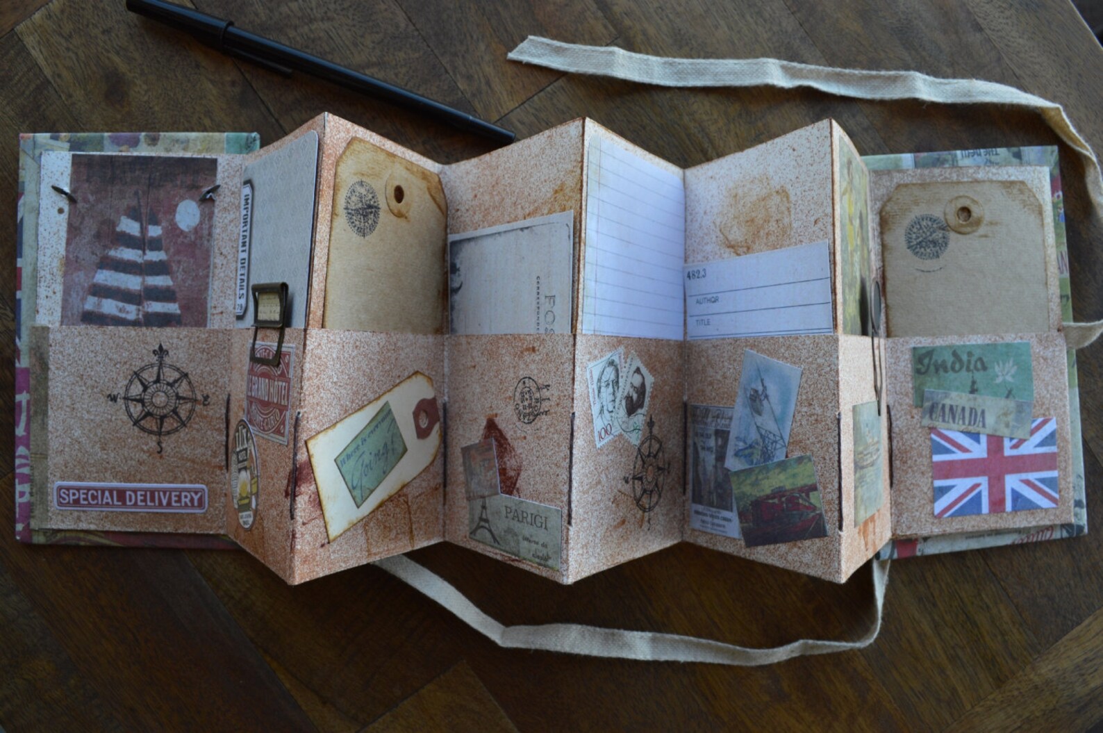 Vintage Inspired Accordion Travel Journal Etsy