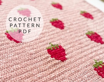 Crochet Pattern - Strawberry Dream Baby Blanket