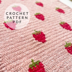Crochet Pattern - Strawberry Dream Baby Blanket