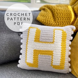 Crochet Pattern - Retro Alphabet Cushion - A to Z