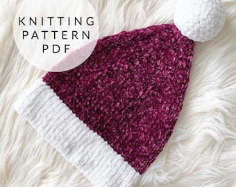 Knitting Pattern - Luxury Velvet Santa Hat