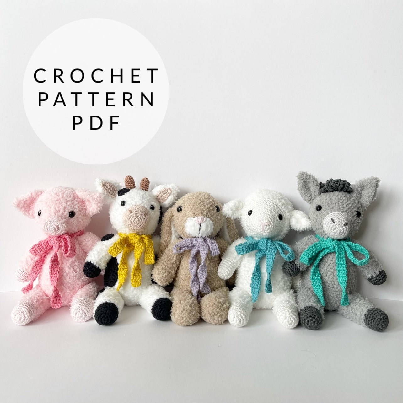 Crochet Kit for Cute Amigurumi Animal Farm Toys/bundle/diy Crochet