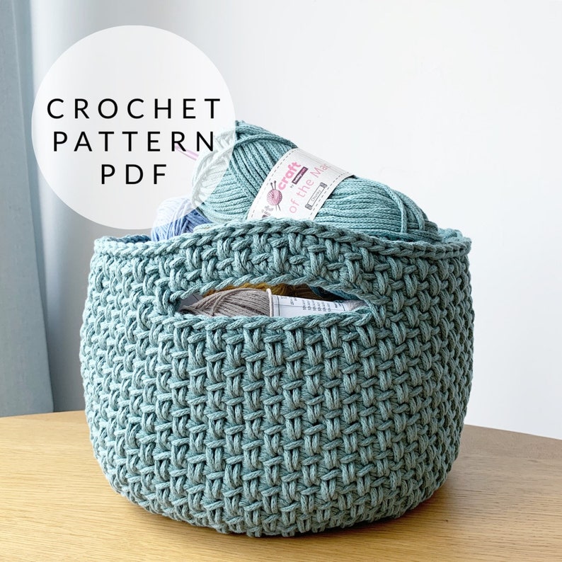 Crochet Pattern Spike Storage Basket image 1