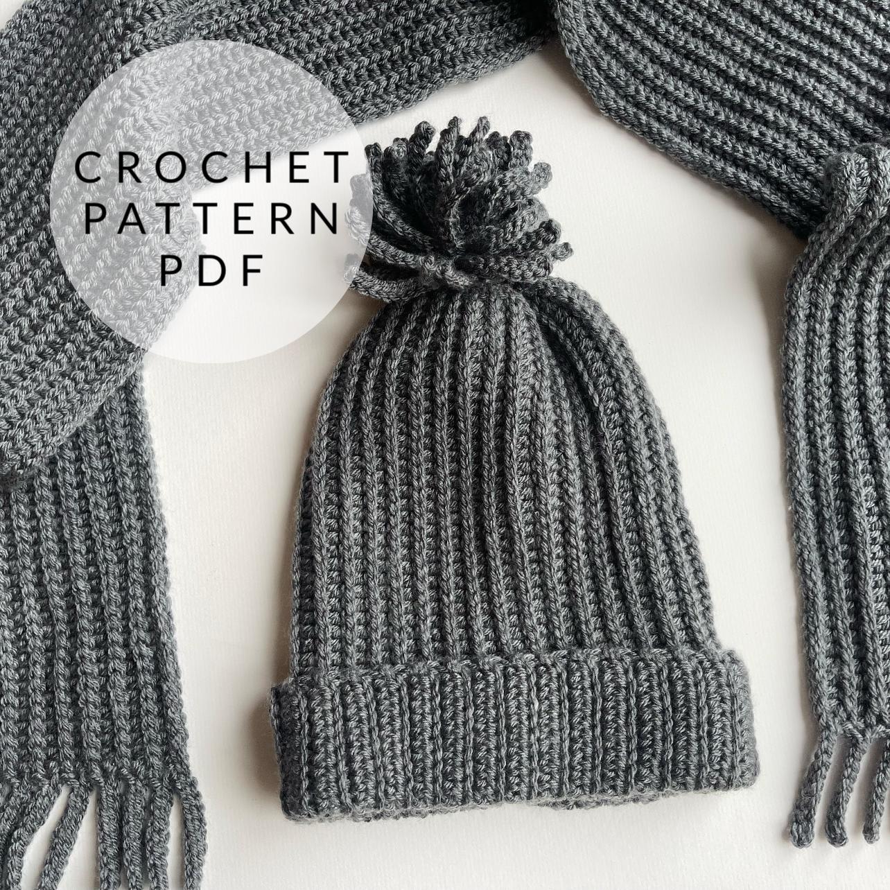 Gray Hat Scarf Set - Etsy display picture 2