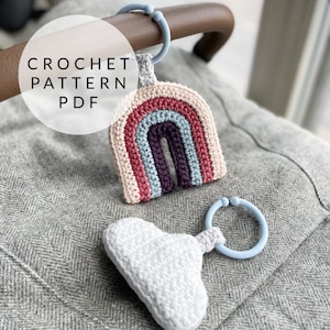 Crochet Pattern - Rainbow and Cloud Linkie Baby Toy