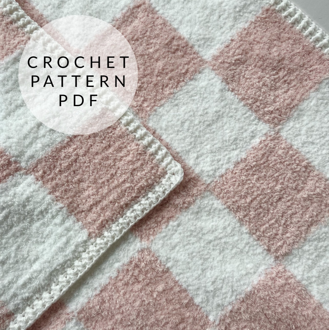 Crochet Pattern - Checkerboard Baby Blanket