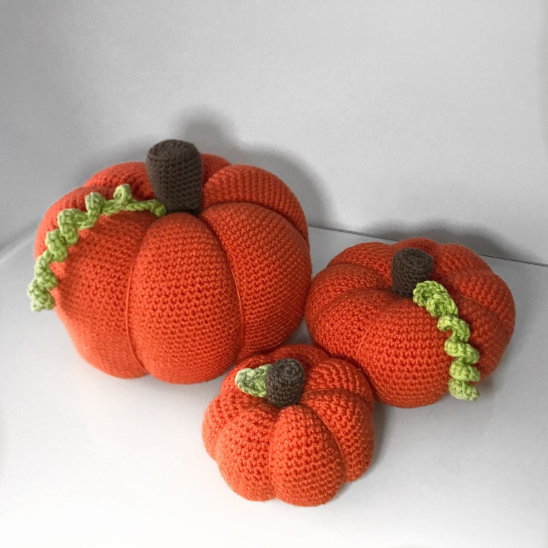 Crochet Pattern Trio of Pumpkins image 9