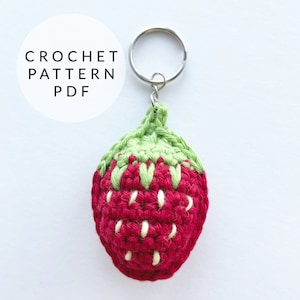 Crochet Pattern - Strawberry Keychain
