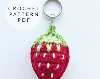 Crochet Pattern - Strawberry Keychain