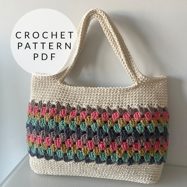 Crochet Pattern - Granny Stripe Tote Bag