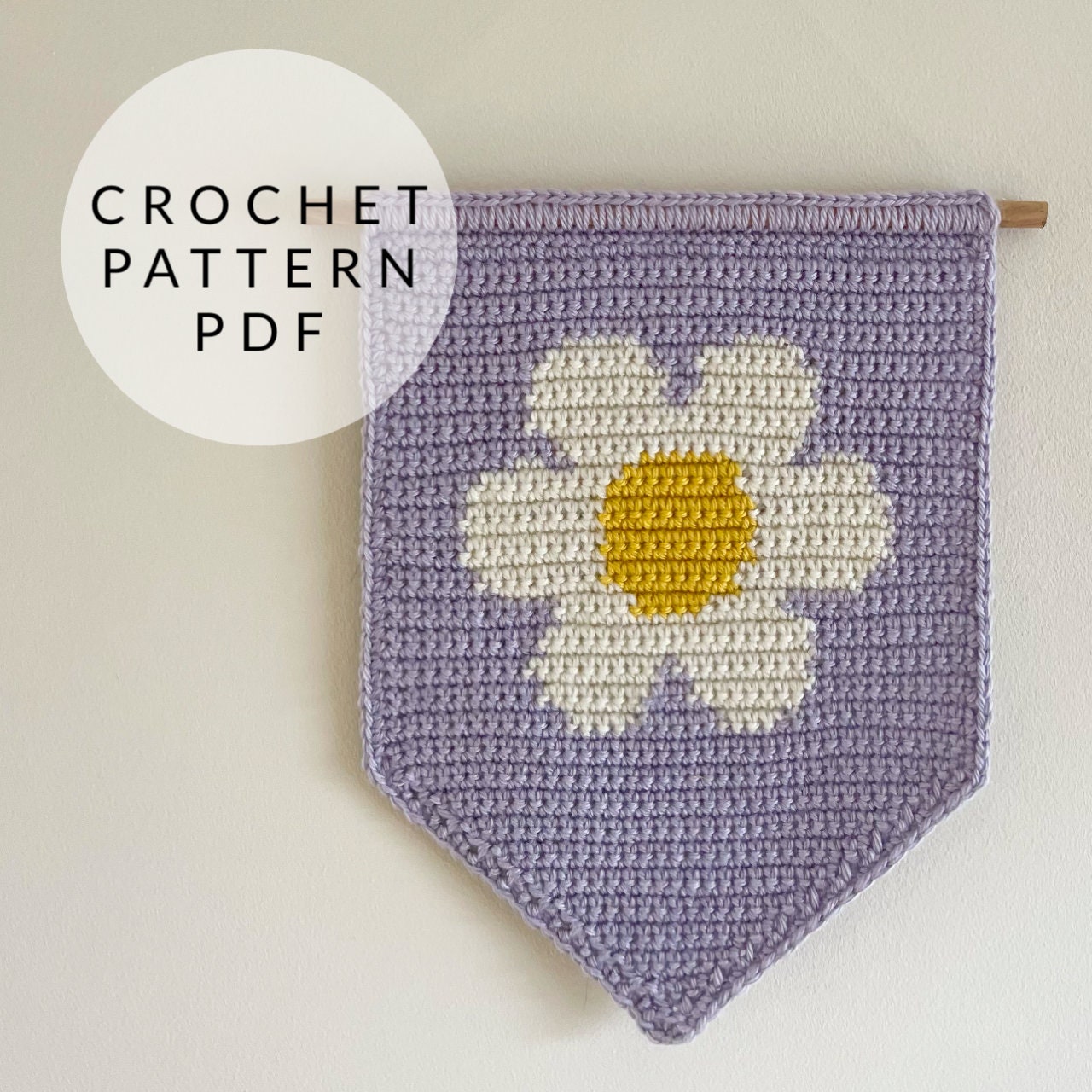 Crochet Pattern - Retro Daisy Wall Hanging - Etsy