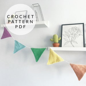 Crochet Pattern - Rainbow Bunting