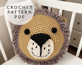 Crochet Pattern - Leo The Lion Cushion