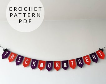 Crochet Pattern - Trick Or Treat Halloween Bunting