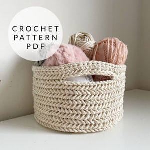 Crochet Pattern - Herringbone Storage Basket