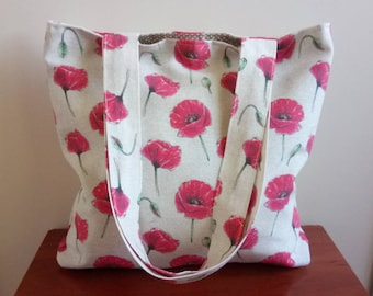 Poppies Tote bag Summer gift Poppy bag Gift for mother Foldable bag for shopping Girlfriend gift Poppy lover gift