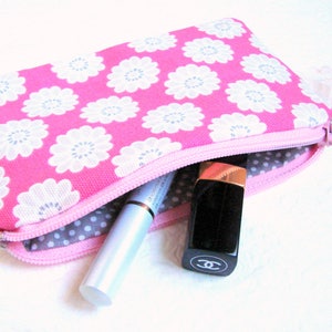 Floral purse Pink cottage core purse mom gift Summer gift Fabric purse Pink Gift for mother Make-up bag Pink cottage core Daisy lover gift