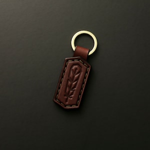 Premium Leather Keychain - Custom Feather Key Fob