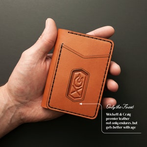 Personalized Men's Leather Slim Bifold Wallet Custom Campfire Engraved image 4