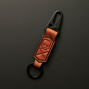 Leather Skull Keychain: Custom Debossed Tactical Key Fob