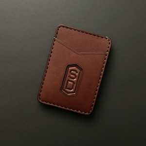 Personalized Men&#39;s Minimalist Leather Slim Wallet Engraved